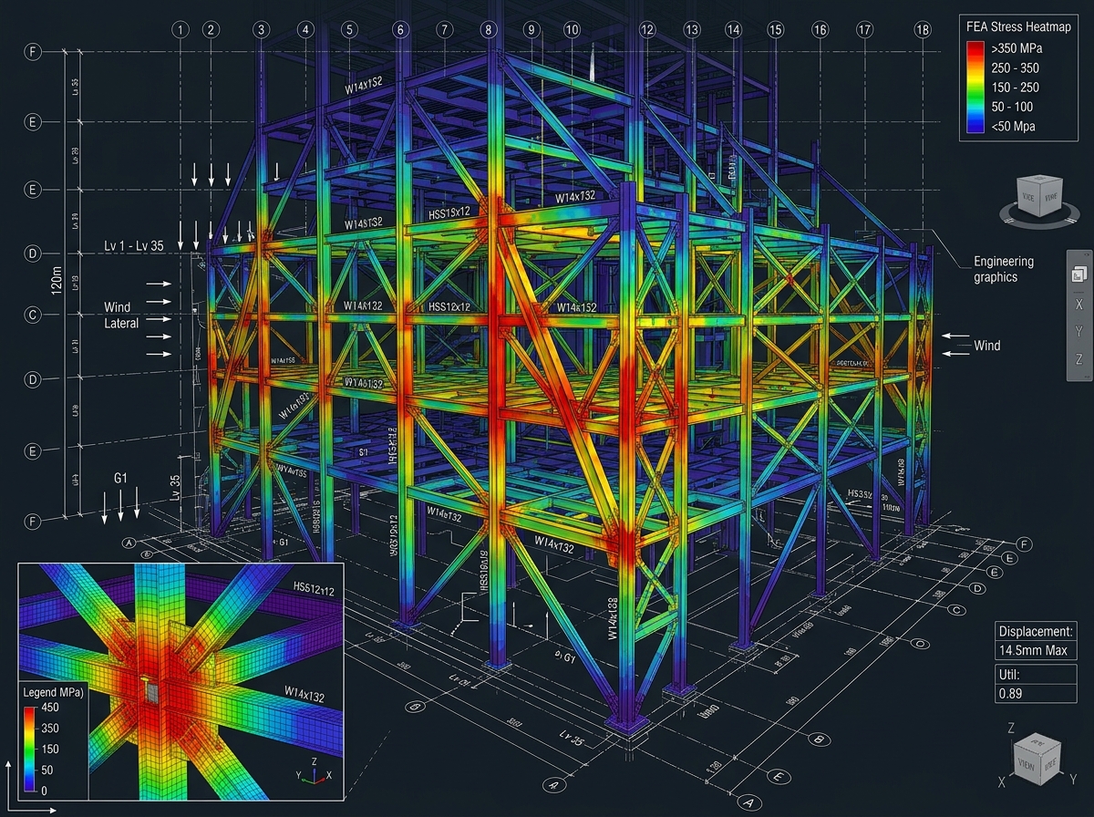 Dynamic FEA seismic simulation